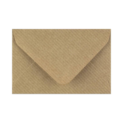 Ribbed Kraft Gummed V-Flap Greeting Card Envelope (62 x 94mm)