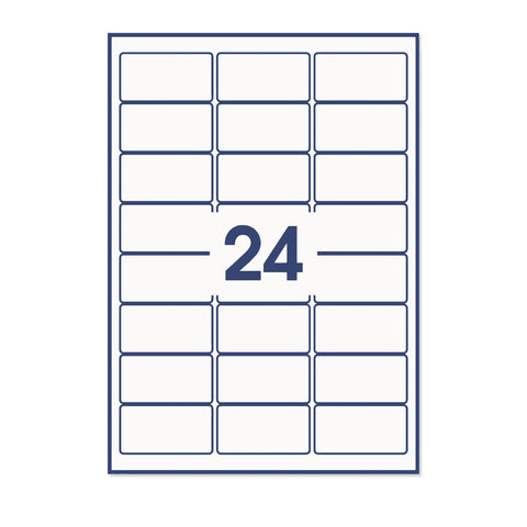 Rectangle Adhesive Labels Diamond White 64 x 34 mm (24 labels)
