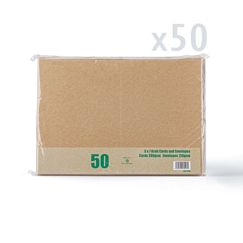 Kraft Cards & Envelopes Pack Manila 133x184 mm + 125x175 mm