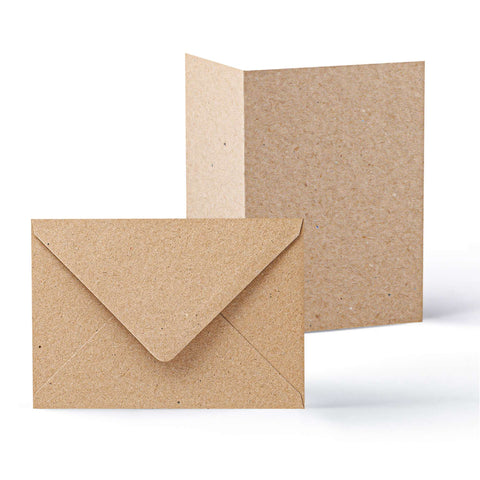 Kraft Cards & Envelopes Pack Manila 114x162 mm + 105x148 mm