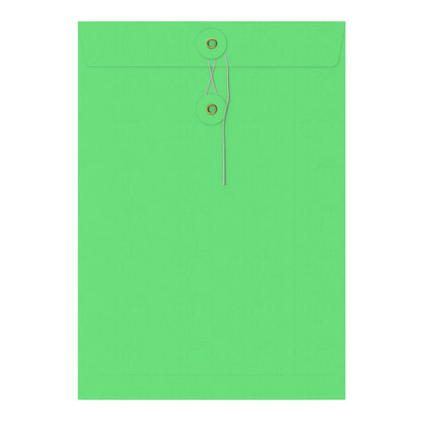 Coloured envelopes with string and washer closure Green 324 x 229 mm (C4)