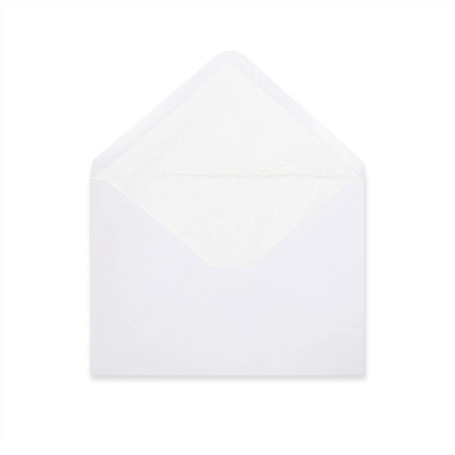 Paper Lined Envelopes White + White Fancy Paper 114 x 162 mm (C6)