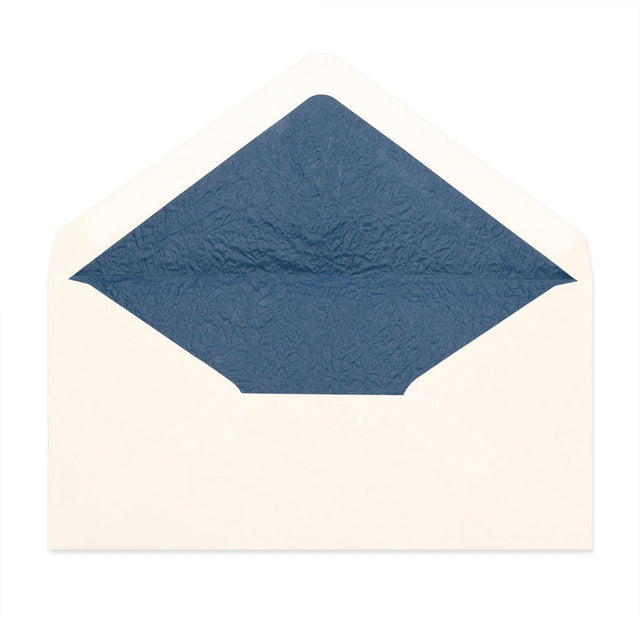 Paper Lined Envelopes Ivory + Blue Fancy Paper 110 x 220 mm (DL)