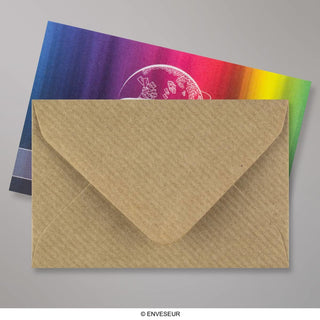 Ribbed Kraft Gummed V-Flap Greeting Card Envelope (62 x 94mm)