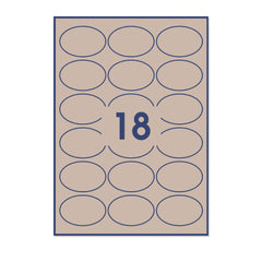 Oval Adhesive Labels Fleck 63 x 42 mm (18 labels)