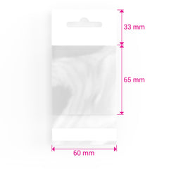 Cello Bags (With Header) Clear 65 x 60 mm