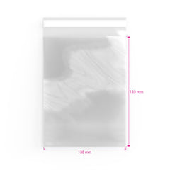 Cello Bags (Non-Header) Clear 185 x 138 mm