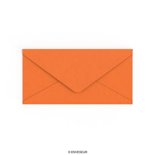 DL Flame Orange British Made Gummed V-Flap Envelope (110 x 220mm)