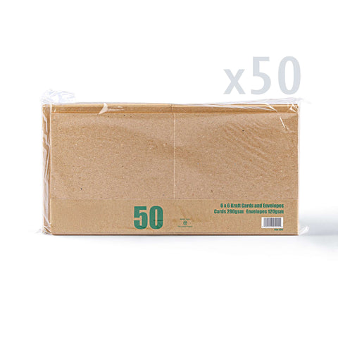 Kraft Cards & Envelopes Pack Manila 155x155 mm + 145x145 mm