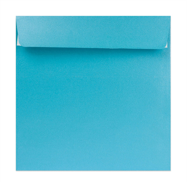 Pearlescent Envelopes Mid Blue 170 x 170 mm Peel and Seal