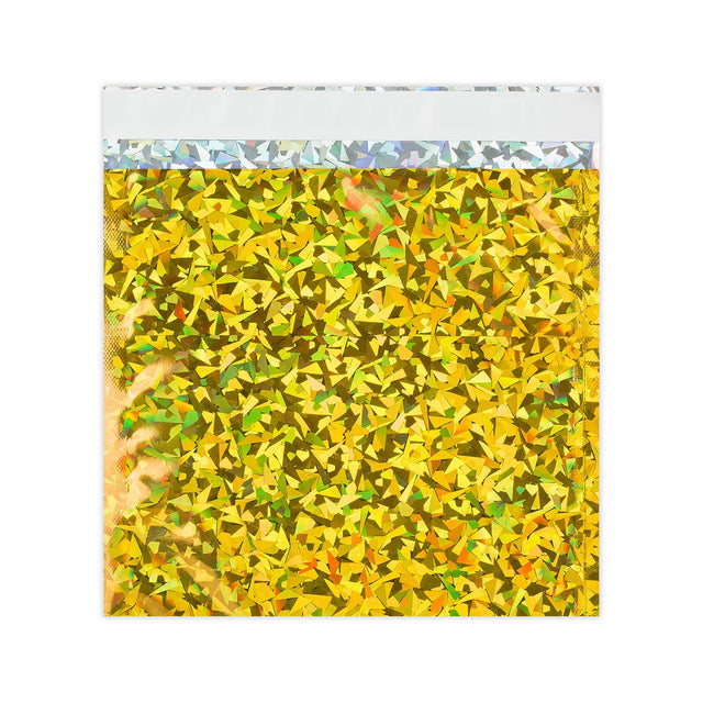 Holographic Finish Foil Bags Holographic Gold 165 x 165 mm