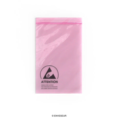 Pink anti-static bags ESD with grip seal