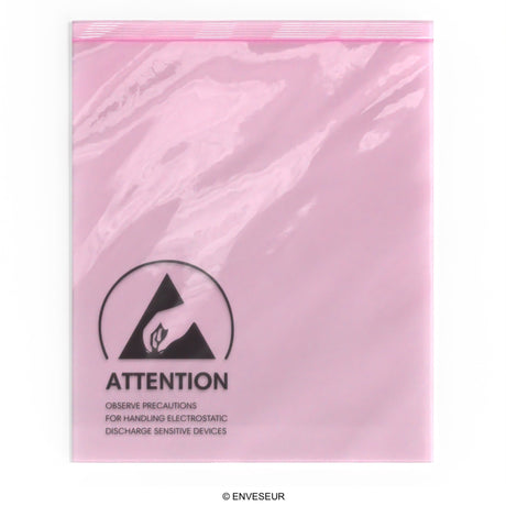 Pink anti-static bags ESD with grip seal