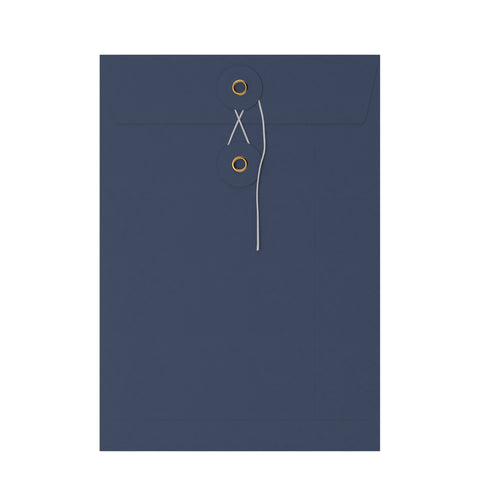 Coloured envelopes with string and washer closure Navy Blue 229 x 162 mm (C5)