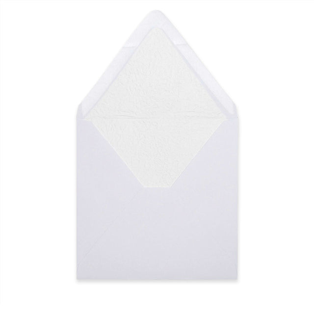 Paper Lined Envelopes White + White Fancy Paper 160 x 160 mm