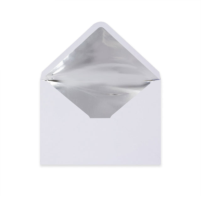 Paper Lined Envelopes White + Silver Foil 162 x 229 mm (C5)