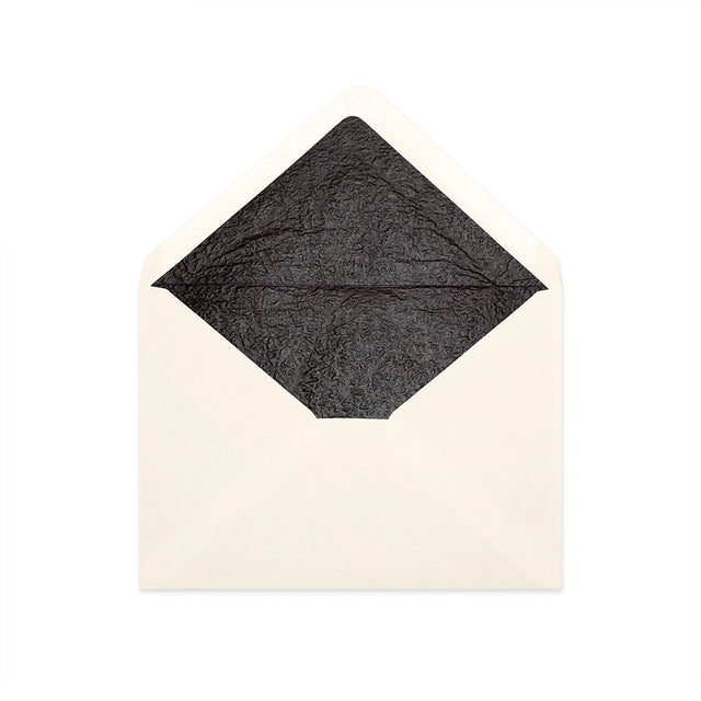 Paper Lined Envelopes Ivory + Black Fancy Paper 114 x 162 mm (C6)